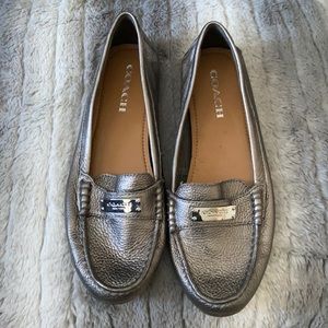 Coach Silver Frederica Loafers -Size 8.5